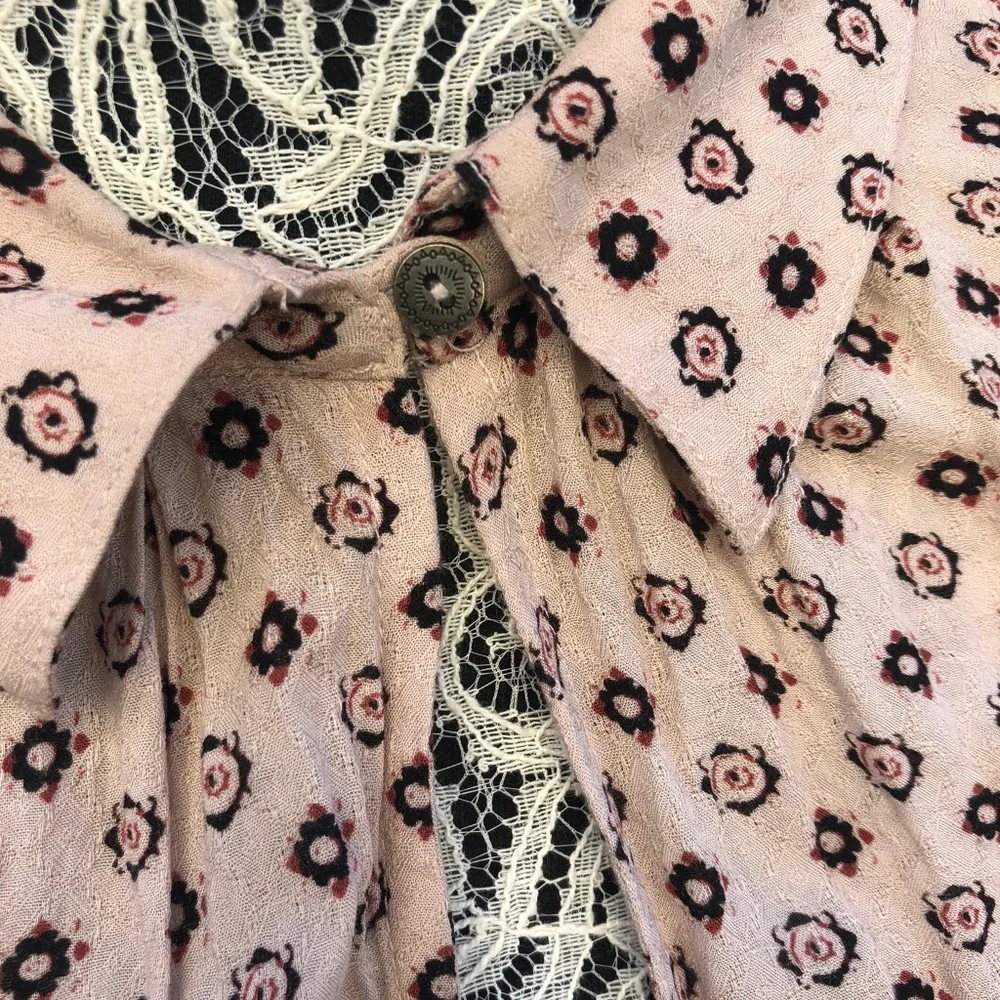 Free People Boho Floral Cream Colored Tunic - Picture 9 of 9